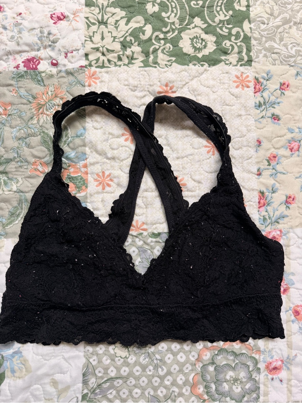 Aerie Black Lace Racerback Bralette -